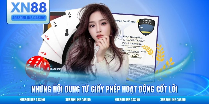 Những nội dung từ giấy phép hoạt động cốt lõi